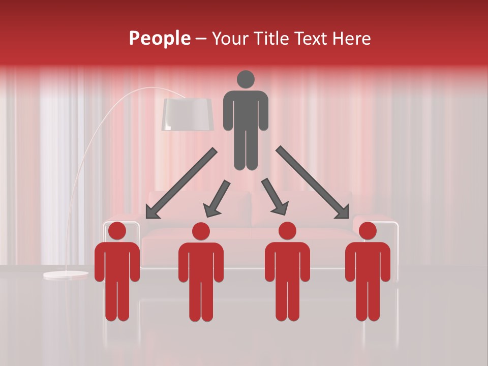 Modern Interior With Red Sofa PowerPoint Template