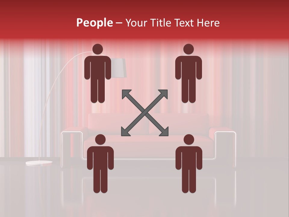 Modern Interior With Red Sofa PowerPoint Template