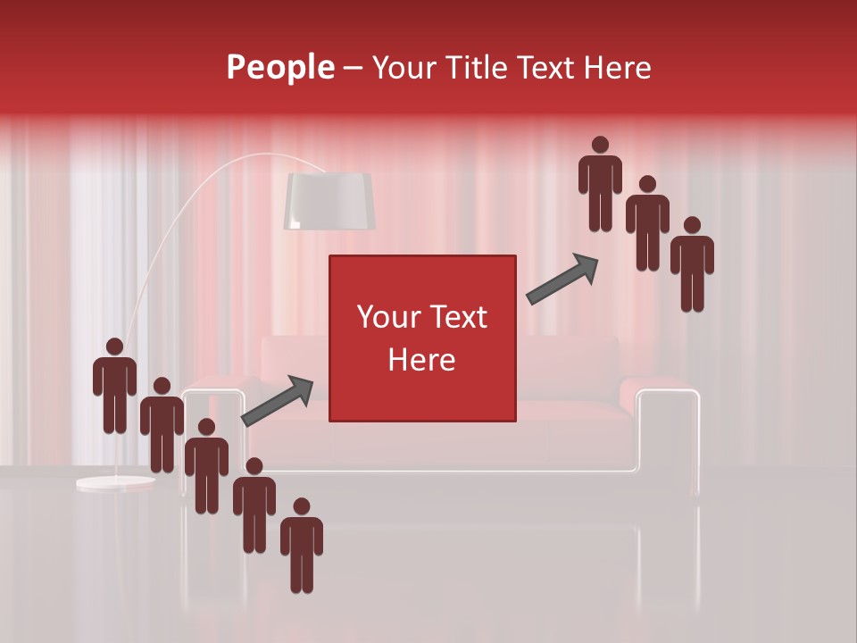 Modern Interior With Red Sofa PowerPoint Template