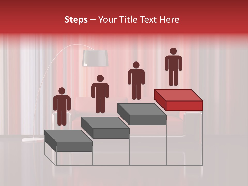 Modern Interior With Red Sofa PowerPoint Template