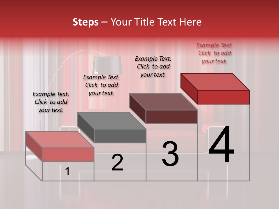 Modern Interior With Red Sofa PowerPoint Template