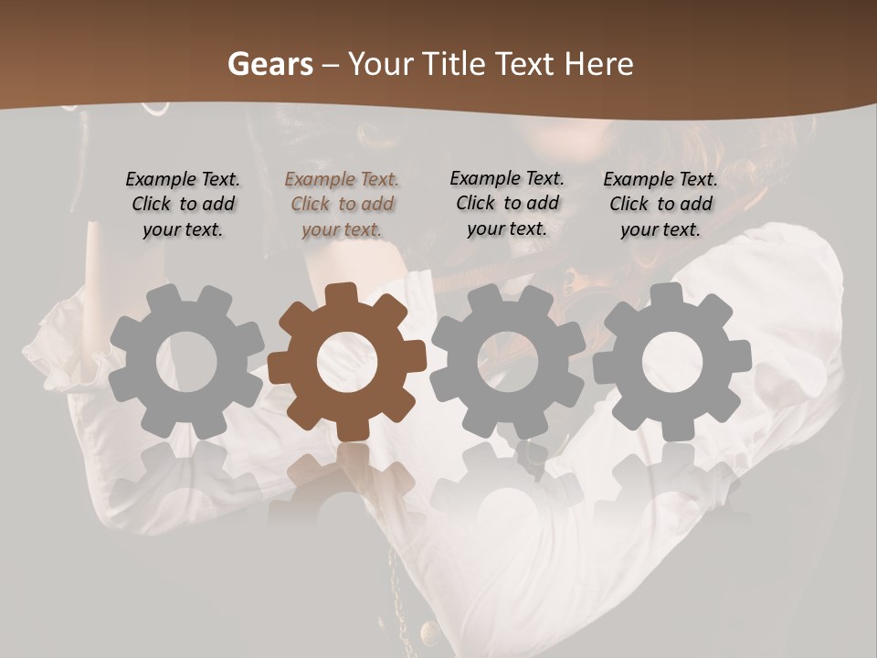 Steam Punk Girl With Binocular PowerPoint Template