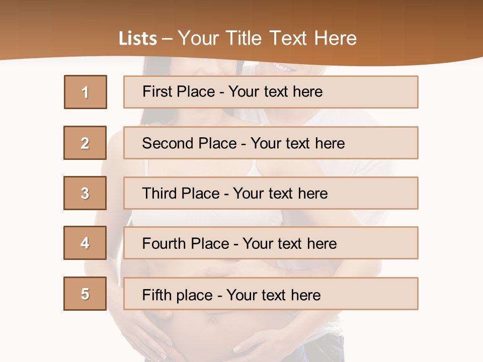 A Young And Lovely Caucasian Couple Waiting For The Baby PowerPoint Template