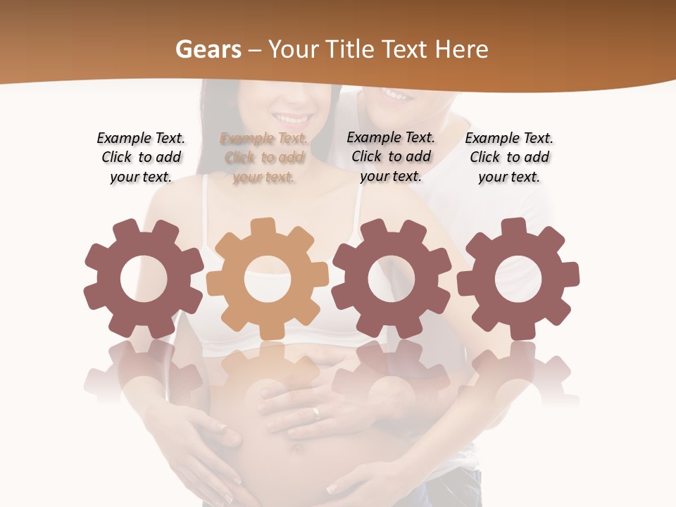 A Young And Lovely Caucasian Couple Waiting For The Baby PowerPoint Template