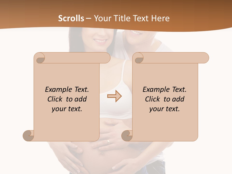 A Young And Lovely Caucasian Couple Waiting For The Baby PowerPoint Template