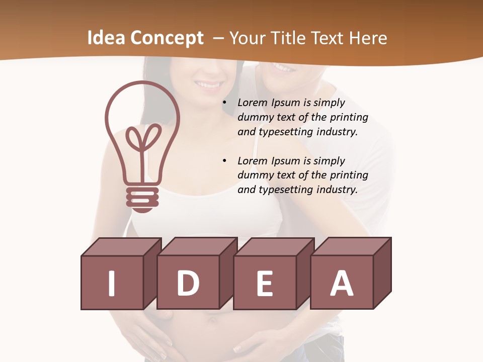 A Young And Lovely Caucasian Couple Waiting For The Baby PowerPoint Template