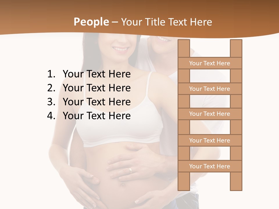 A Young And Lovely Caucasian Couple Waiting For The Baby PowerPoint Template