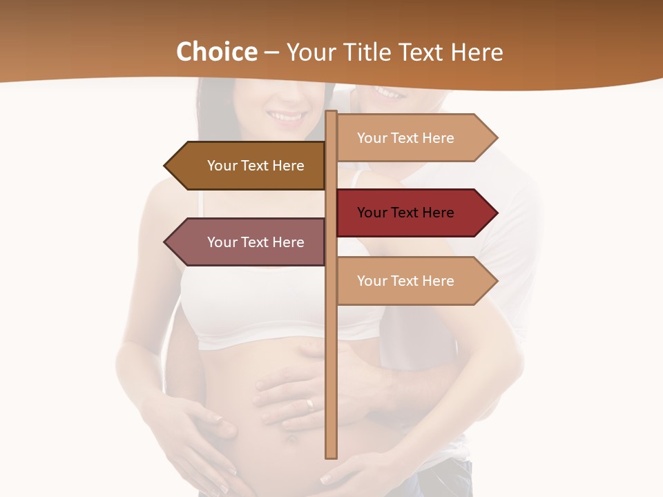 A Young And Lovely Caucasian Couple Waiting For The Baby PowerPoint Template