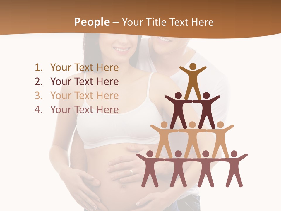 A Young And Lovely Caucasian Couple Waiting For The Baby PowerPoint Template