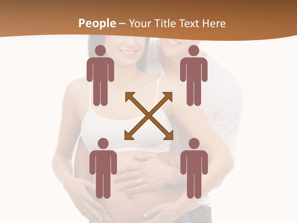 A Young And Lovely Caucasian Couple Waiting For The Baby PowerPoint Template