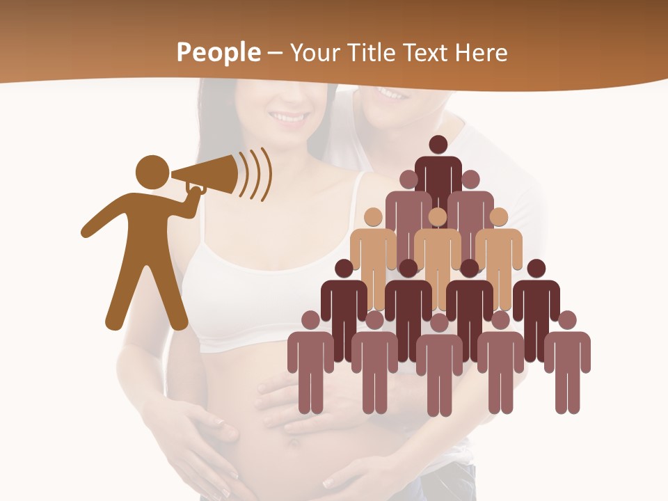 A Young And Lovely Caucasian Couple Waiting For The Baby PowerPoint Template