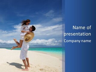 Couple On A Beach At Maldives PowerPoint Template