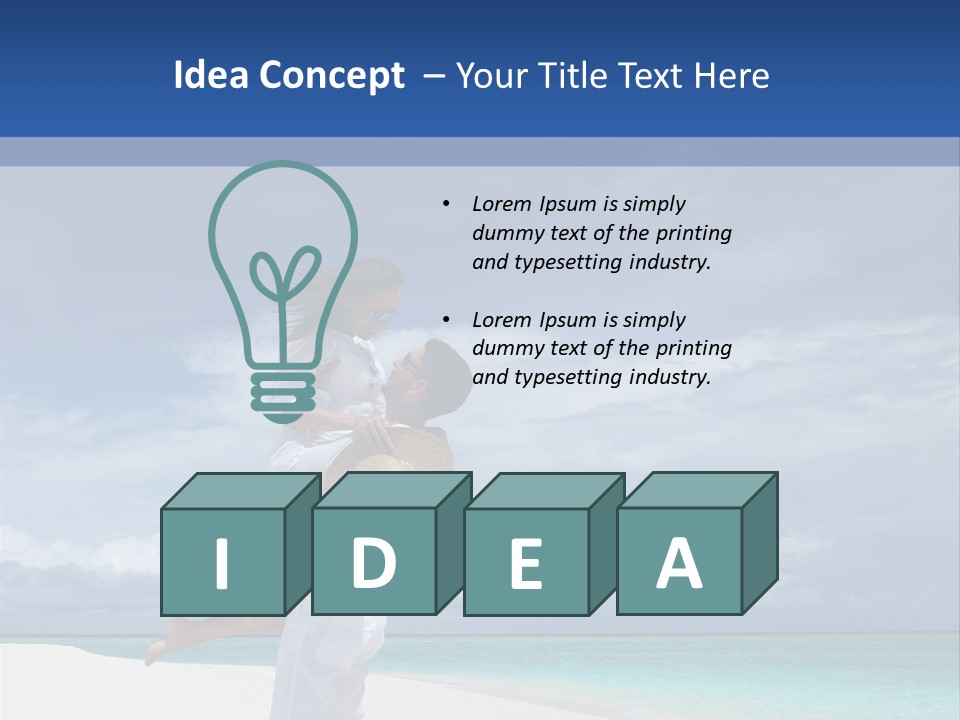 Couple On A Beach At Maldives PowerPoint Template