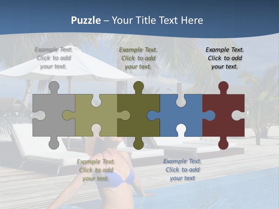 Woman At Poolside PowerPoint Template