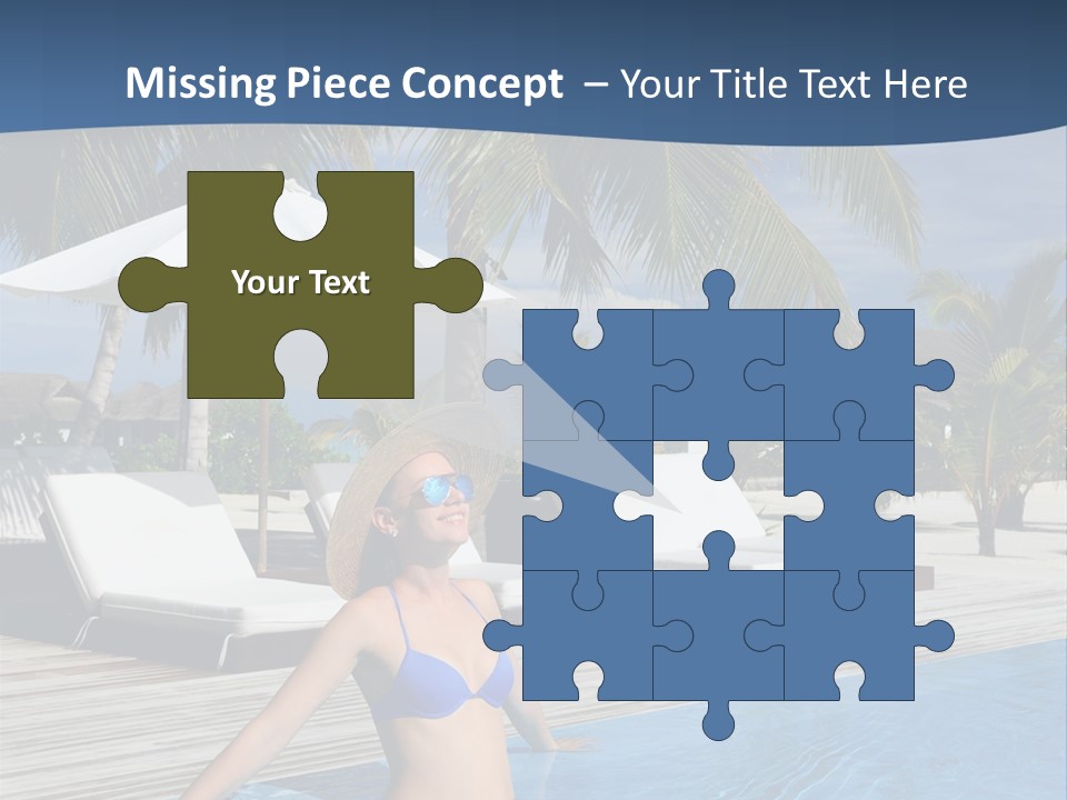 Woman At Poolside PowerPoint Template