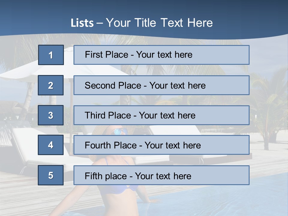 Woman At Poolside PowerPoint Template