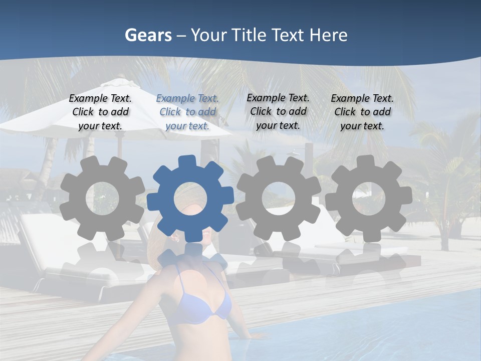 Woman At Poolside PowerPoint Template