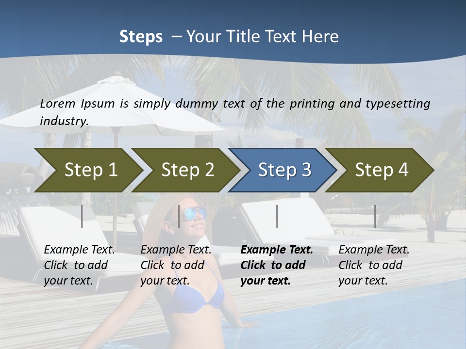 Woman At Poolside PowerPoint Template