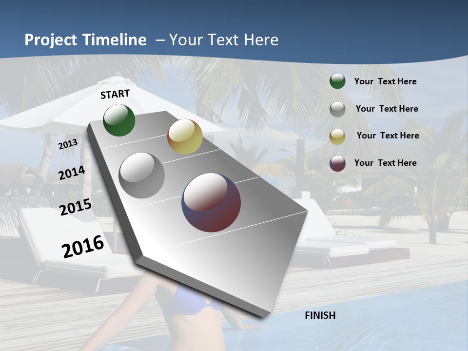 Woman At Poolside PowerPoint Template