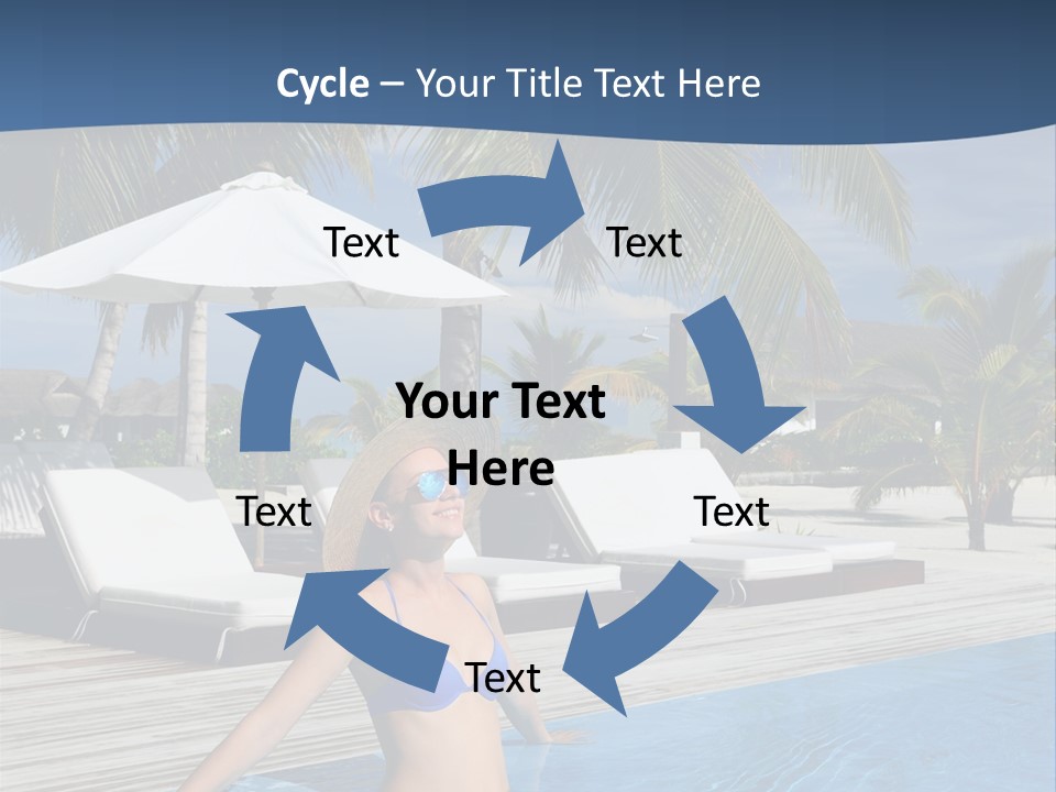 Woman At Poolside PowerPoint Template