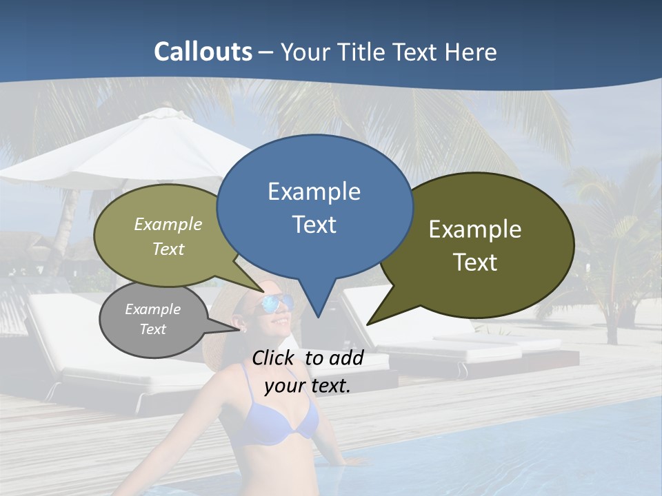 Woman At Poolside PowerPoint Template