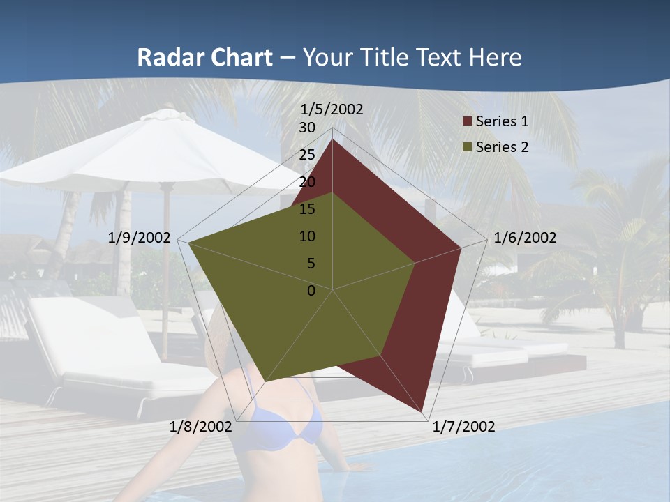 Woman At Poolside PowerPoint Template