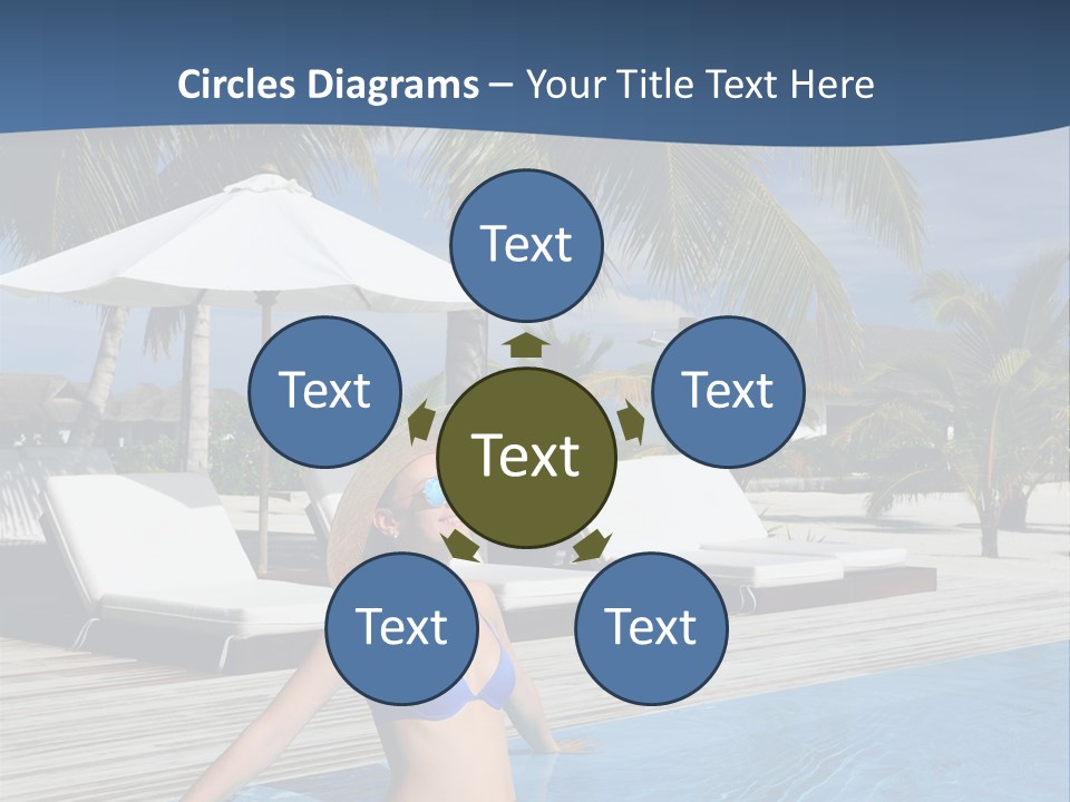 Woman At Poolside PowerPoint Template