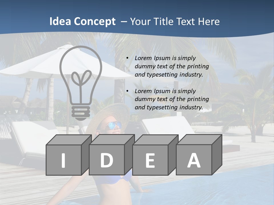 Woman At Poolside PowerPoint Template