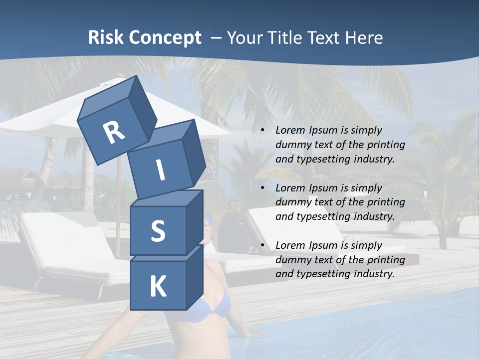 Woman At Poolside PowerPoint Template