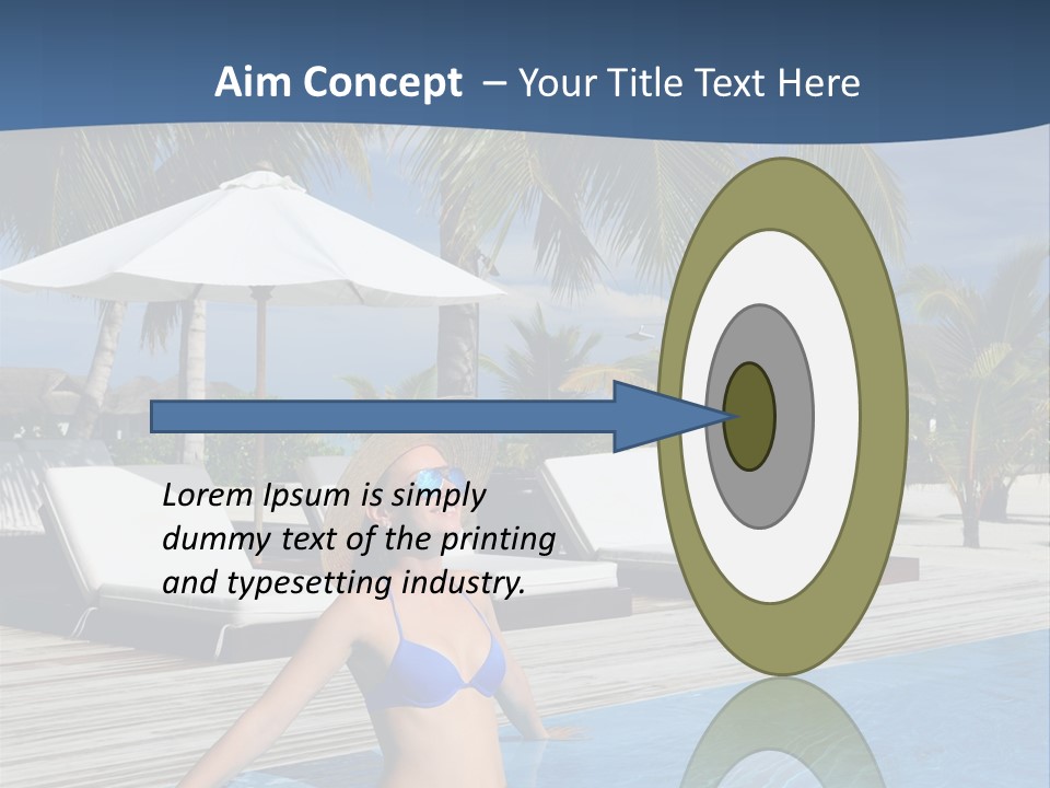 Woman At Poolside PowerPoint Template