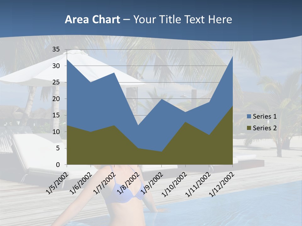 Woman At Poolside PowerPoint Template