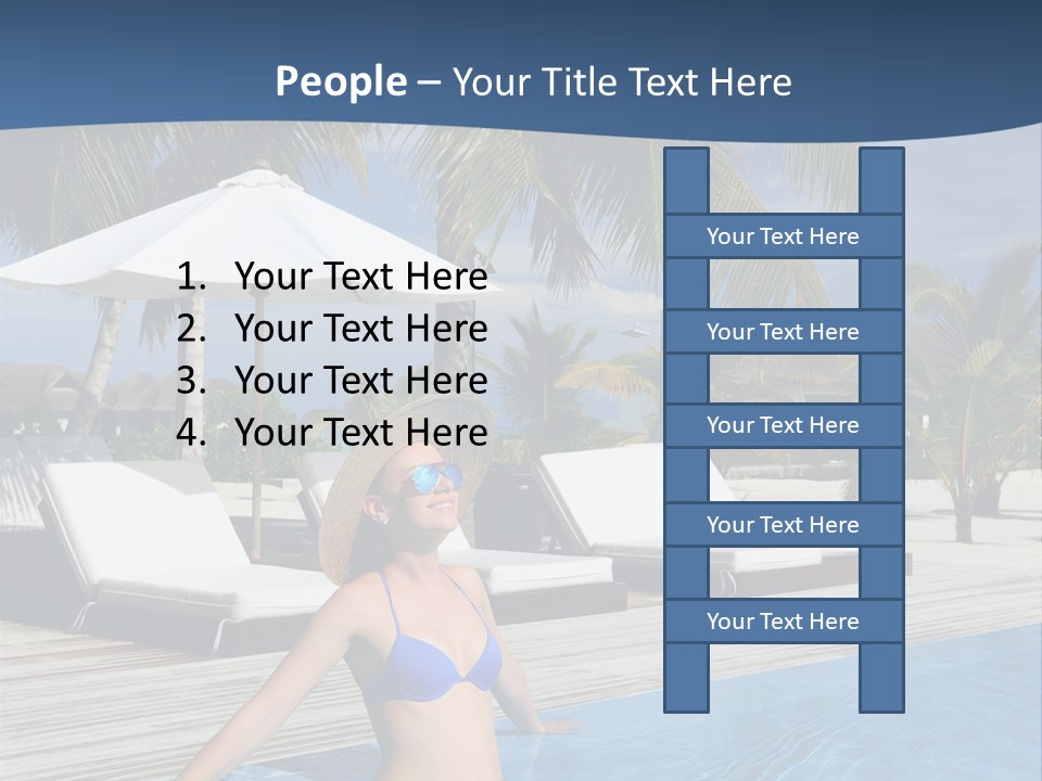 Woman At Poolside PowerPoint Template