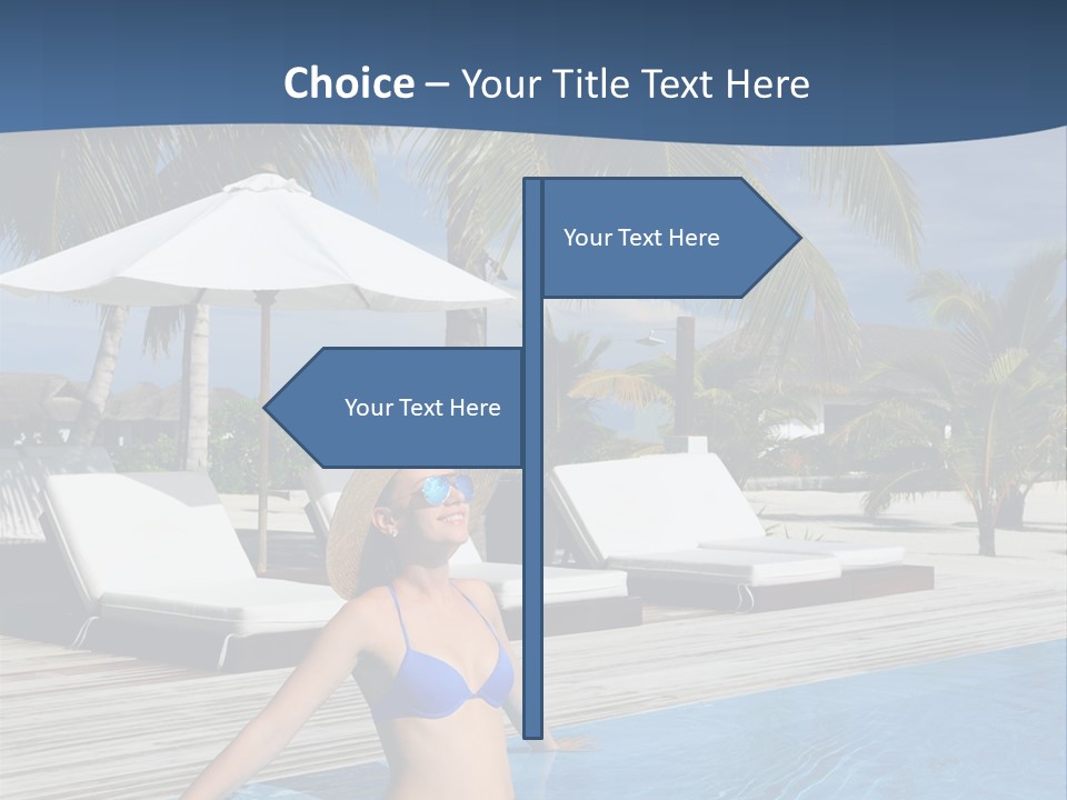 Woman At Poolside PowerPoint Template