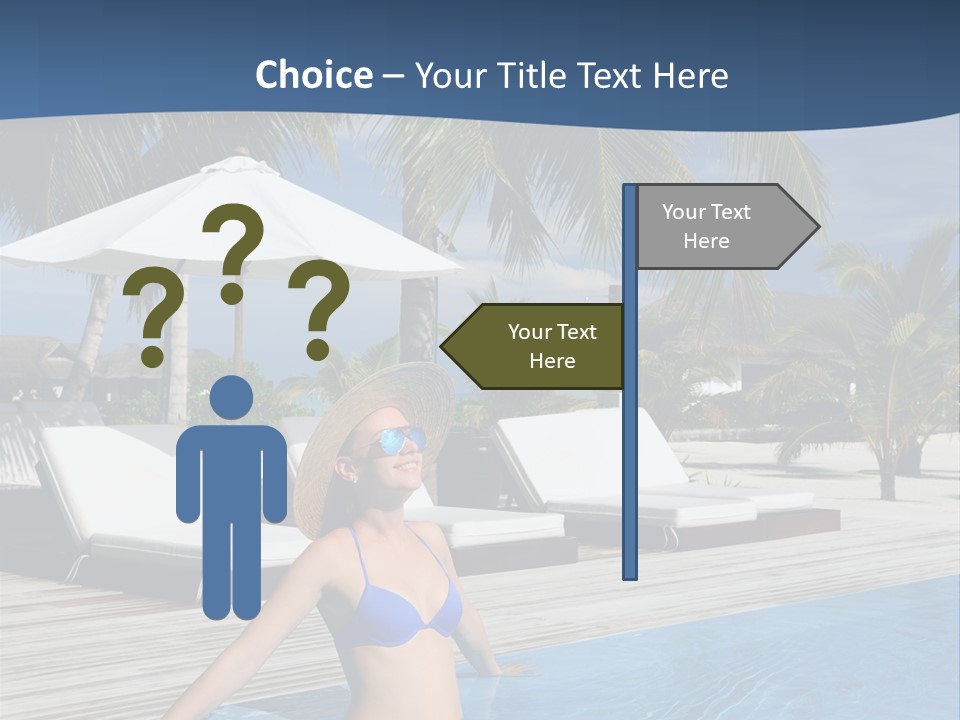 Woman At Poolside PowerPoint Template