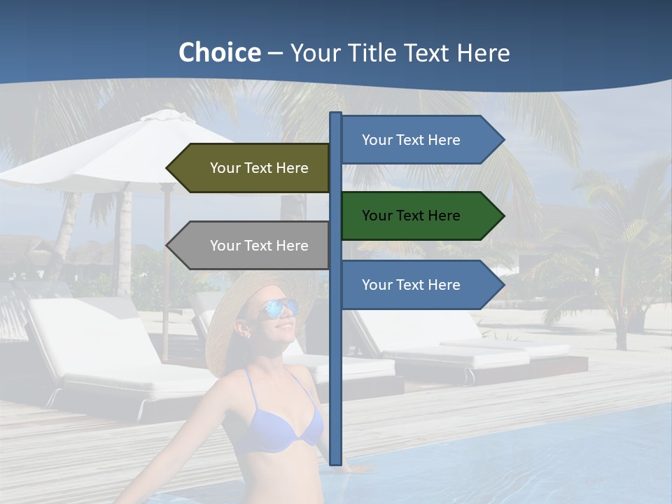 Woman At Poolside PowerPoint Template