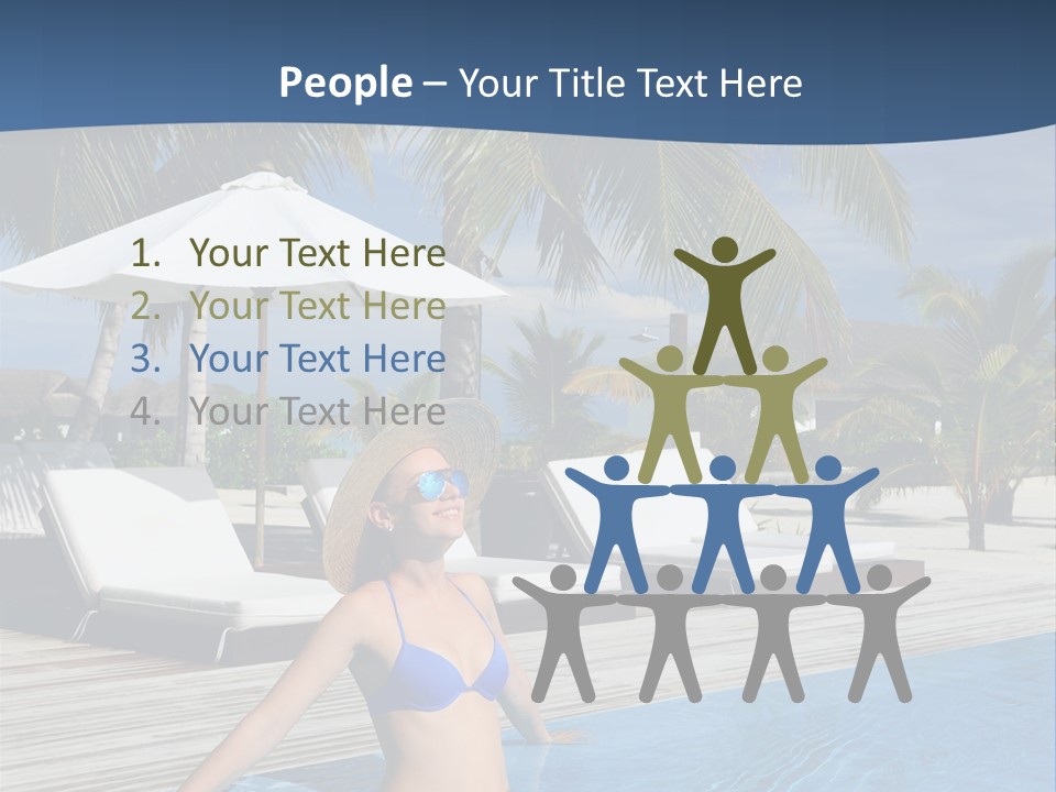 Woman At Poolside PowerPoint Template