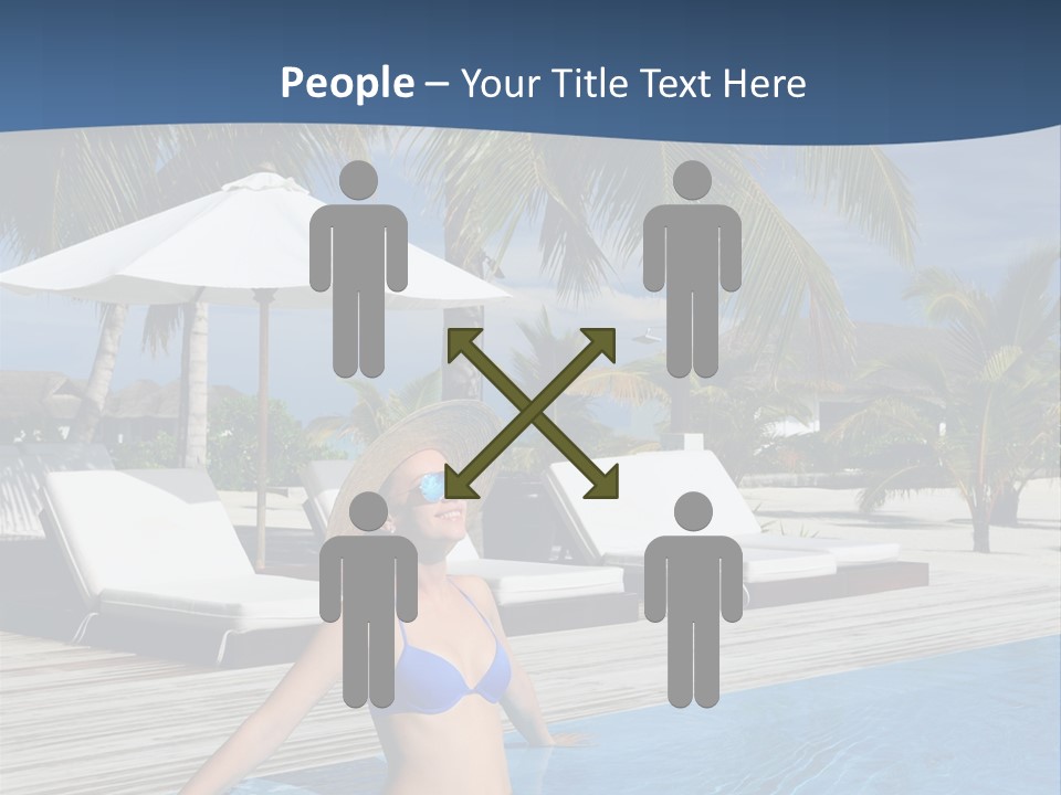 Woman At Poolside PowerPoint Template