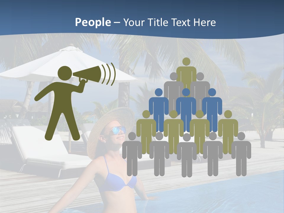 Woman At Poolside PowerPoint Template
