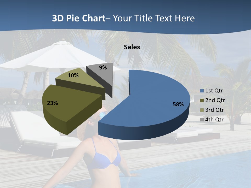 Woman At Poolside PowerPoint Template