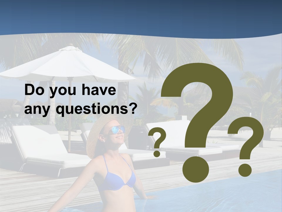 Woman At Poolside PowerPoint Template