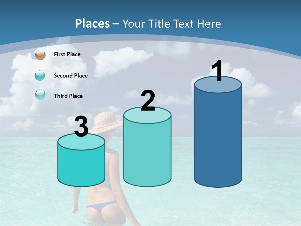 Woman At Beach PowerPoint Template