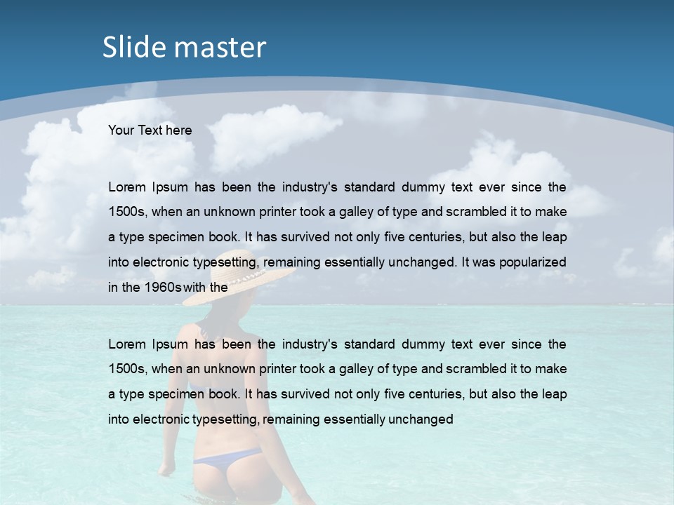 Woman At Beach PowerPoint Template