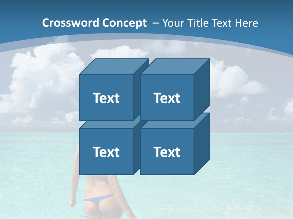 Woman At Beach PowerPoint Template