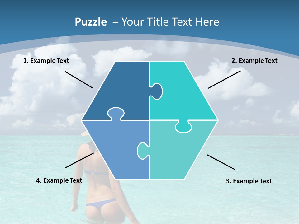 Woman At Beach PowerPoint Template