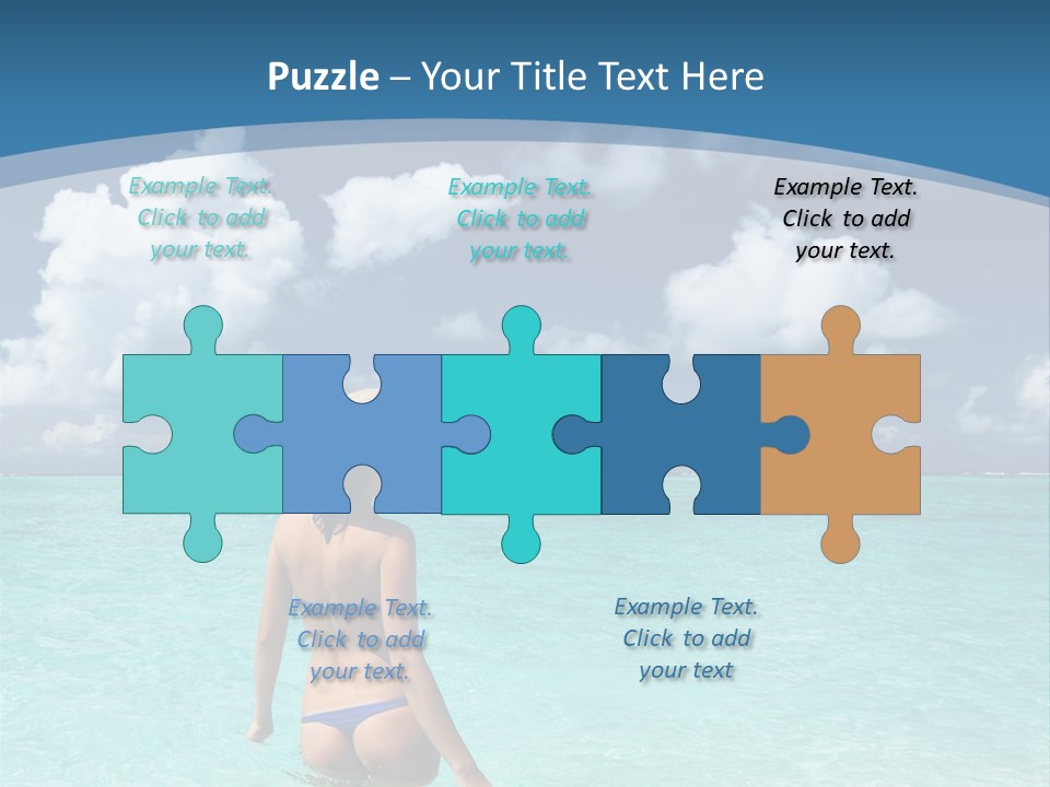 Woman At Beach PowerPoint Template