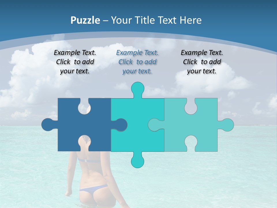 Woman At Beach PowerPoint Template