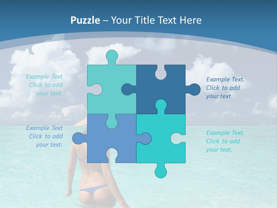Woman At Beach PowerPoint Template