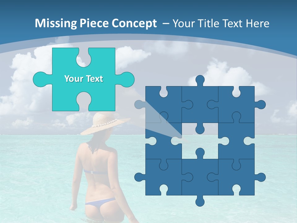 Woman At Beach PowerPoint Template