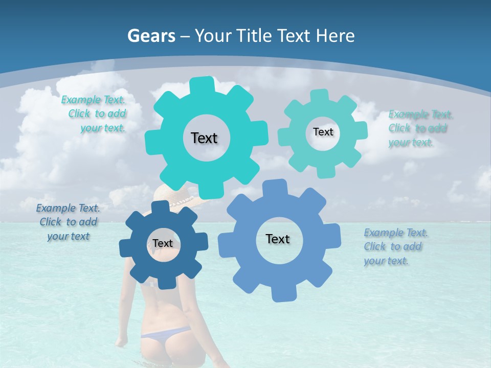 Woman At Beach PowerPoint Template