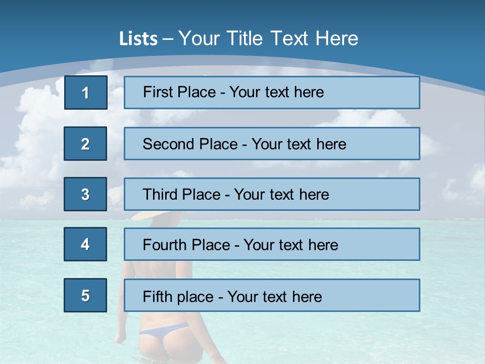 Woman At Beach PowerPoint Template